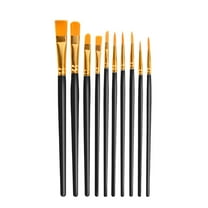 10Pcs Plastic Rod Oil Brushes Set,Painting Watercolor Hand Painted Art Brush Oil Brush Set,for Fine Brushes,Gouache,Watercolour,Acrylic,Oil Painting