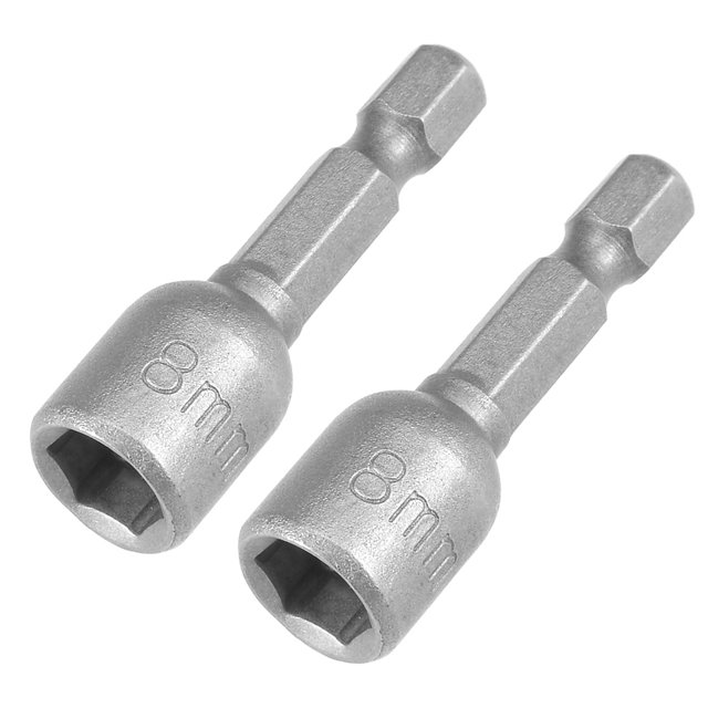 Unique Bargains 2Pcs 1/4' Quick Change Shank Cr-V 8mm Magnetic Nut Setter, 1.65' Length