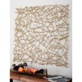 thumbnail image 3 of DecMode Contemporary Square Gold Metal Strip Pattern Wall Décor, 40"W x 40"H, 3 of 14