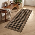 thumbnail image 2 of RUG ROBOT 2' x 6' Runner Rug for Hallway, Non Slip Washable Checkered Rug for Kitchen, Brown Neutral Bathroom Home Decor Plaid Diamond Low Pile Print Carpet for Entryway Bedroom Laundry, 2 of 7