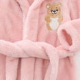 thumbnail image 4 of Gibobby Kids Thick Coral Fleece Bathrobe,Warm Cozy Hooded Robe with Adjustable Belt,Cute Print,for Boys Girls 2-12T for Autumn Winter Cold Weather Kids Toddler Pajamas,Pink,Size 4-5T, 4 of 6