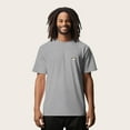 thumbnail image 3 of Dalix Cappuccino Embroidered Cotton Relaxed Boxy Fit Short Sleeve Crewneck Tee Shirt Mens in Athletic Heather M Medium, 3 of 5