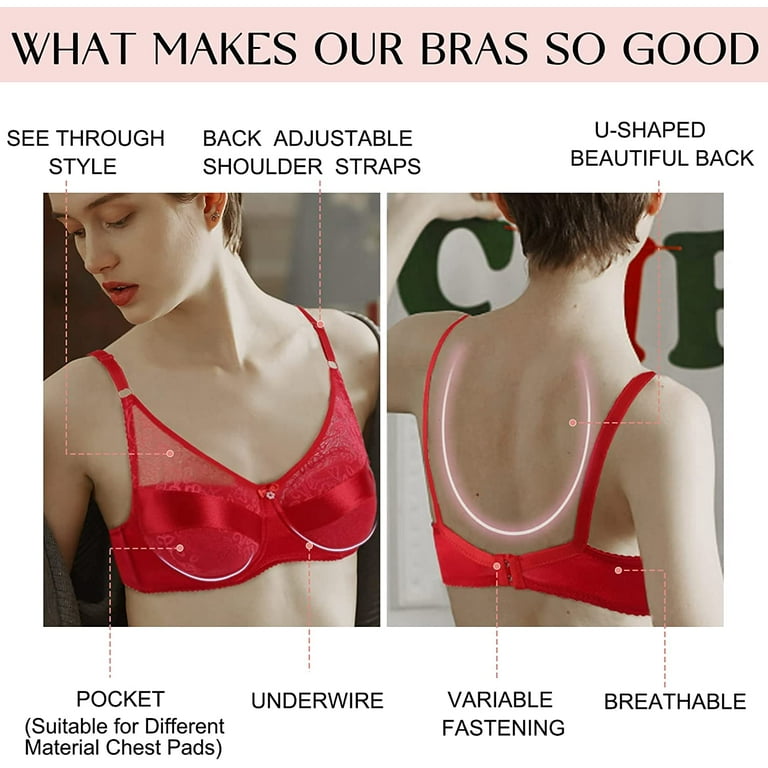 Pocket Bra for Silicone Breastforms Crossdress Bra Women No Steel