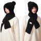 thumbnail image 1 of Pasamontañas de punto 3 en 1 con bufanda y mascarilla | Gorro de invierno con forro polar para protección contra el viento y calidez | Ropa para clima frío para mujeres y adultos, 1 of 8