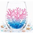 thumbnail image 6 of Stemless Wine Glasses Beach Themed Coastal Decor Drinkware Tumbler Set Cocktail for Home Bar Nautical Kitchen Beach House Entertaining Gift, 6 of 6
