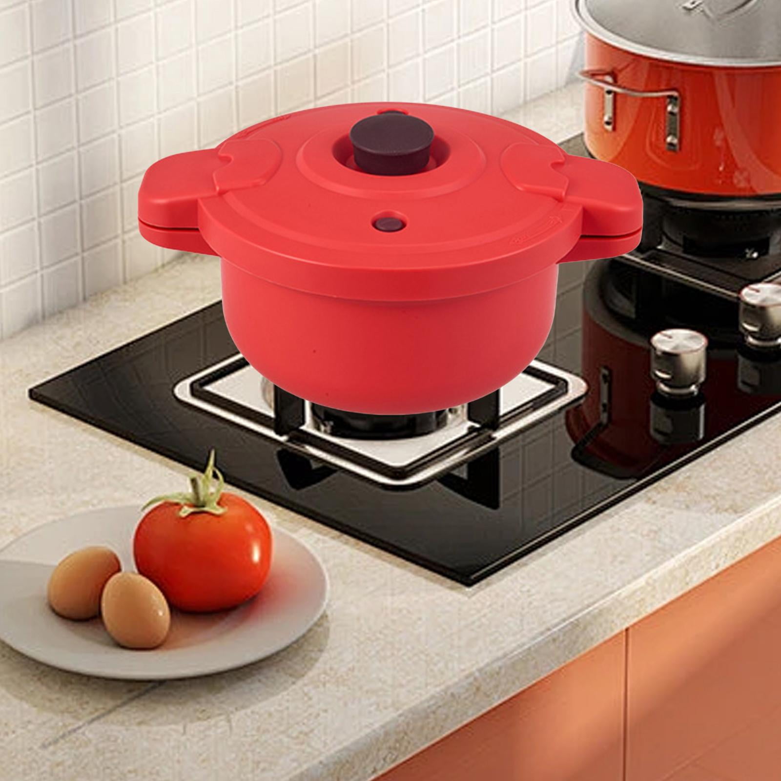 Microwave Pressure Cooker Small Cooking Pot with Locking Lid and Anti Scald Handle for Home Kitchen Use