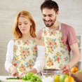 thumbnail image 3 of Pioneer Flower Floral Print Pattern Apron for Women and Men, Cotton Linen Waterproof with Pockets, Adjustable, 33x27 Inch for Kitchen, Gardening, BBQ, Salon, 3 of 6