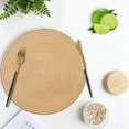 thumbnail image 5 of Xmushyra Round Placemats Set of 6, 15 Inch Braided Woven Table Mats, Washable Heat Resistant Non-Slip Place Mats, Beige, 5 of 7