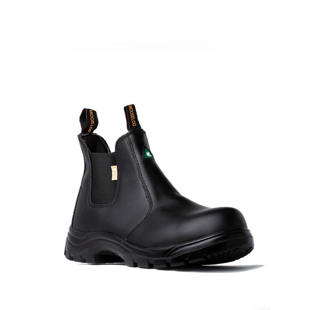 MooseLog Steel Toe Boots for Men, ASTM CSA ESR, Slip On Chelsea Leather