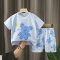 thumbnail image 2 of UAYOTSE Baby Boys Spring Summer Outfits Set, 6 12 18 24 Months 2T 3T Short Sleeve Tops with Elastic Waist,Sizes 18-24 Months, 2 of 4