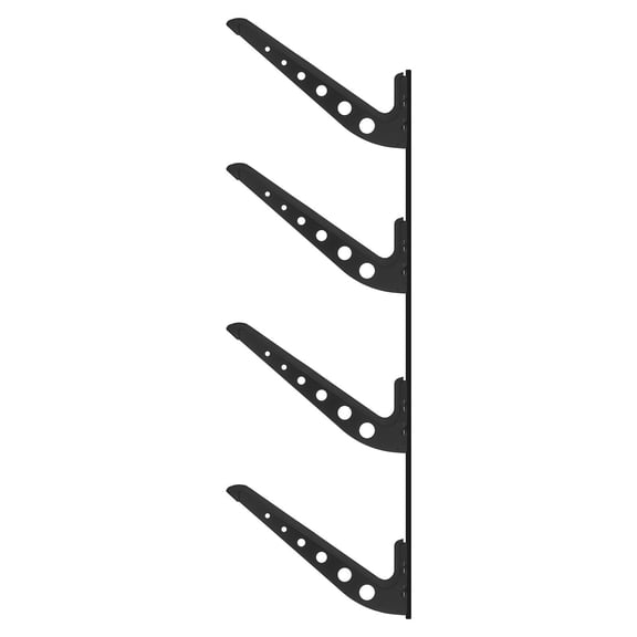 4-Tier Horizontal Surfboard Rack - Adjustable Metal Wall Mount for Storage & Display of Surfboards, Snowboards, Skis and More