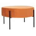 thumbnail image 3 of SAFAVIEH Lisbon Round Cocktail Ottoman Sienna / Black, 3 of 7