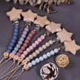 thumbnail image 2 of Clip para chupete para bebés, soporte para pezones, cadena para chupete, soporte para chupete, chupete con forma de estrella de madera de haya, juguetes para recién nacidos, 2 of 6