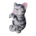 thumbnail image 1 of Estatua colgante de animal, figura de resina, adorno de jardín de hadas, decoración de borde de terrario gatito gris, 1 of 9