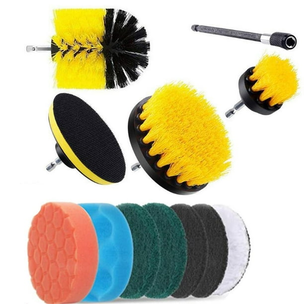 12PCS/SET Electric Drill Brush Scrub Pads Kit Power Scrubber Cleaning Kit Cleaning Brush