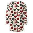 thumbnail image 4 of Gamivast Women Valentines Day Tops Plus Size Loose Casual Love Heart Print 3/4 Sleeve Trendy Blouse Holiday Crew Neck Tunic Shirts Valentines Blouse, 4 of 5