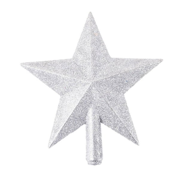 Adornos para la parte superior del árbol de Navidad, decoración para el árbol de Navidad, decoración navideña Plata