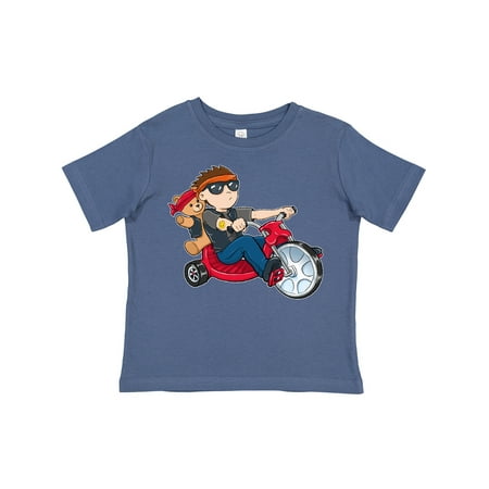 

Inktastic Boy Riding Tricycle in Biker Gear with Teddy Bear Gift Toddler Boy or Toddler Girl T-Shirt