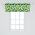 thumbnail image 2 of Ambesonne Lemons Window Valance, Rhythmic Citrus Blossoms and Floral Ornaments Print, Curtain Valance for Kitchen Bedroom Decor with Rod Pocket, 54" X 18", Yellow Jade Green, 2 of 3