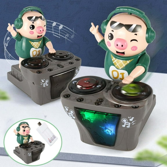 Nsxcdh Interactive Toys for Toddlers DJ Music Dancing Pig Toy With Colorful Light Back and Forth Summer Essentials