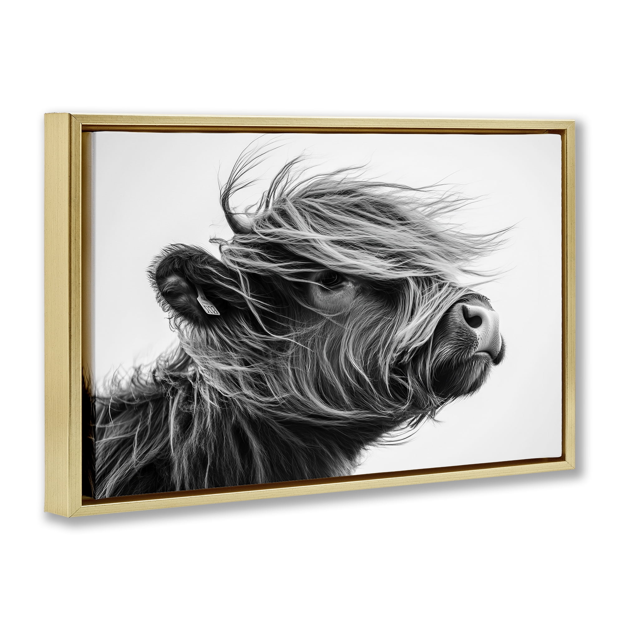 Stupell Industries Handsome Highland Portrait Gold Framed Floater Canvas Wall Art, design by Tina LeCour