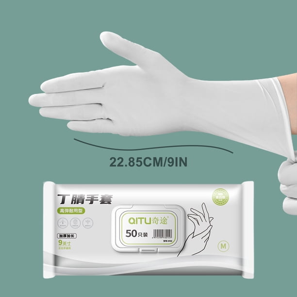 Guantes para Mujeres Guantes de Lavavajillas Desechables para Limpieza Doméstica, Cocina Duradera, Grado Alimentario, Nitrilo Extendido, Impermeable, Adhesivo Delgado para Uso Doméstico