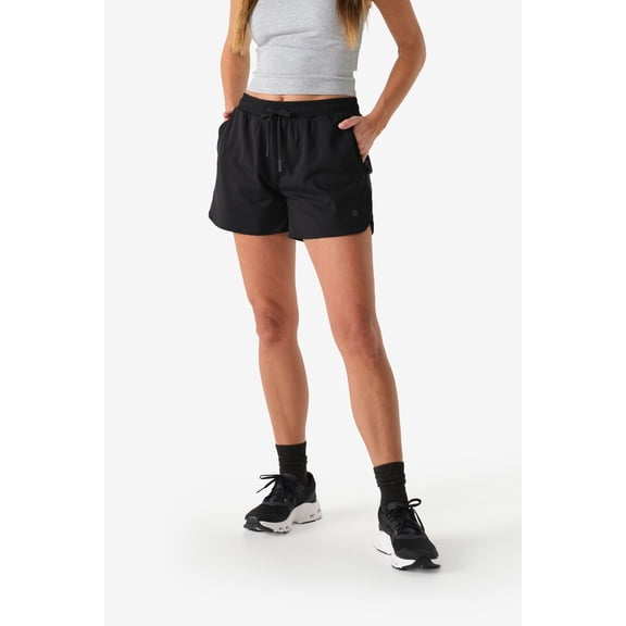 Fieldsheer Everyday Athletic Shorts for Women with Pockets, 4 Inch Inseam Running and Workout Shorts, UPF 50, Black