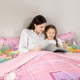 thumbnail image 4 of Manfei Lovely Axolotl Full Size Comforter Sets,Letter D Print Bedding Comforter Set,Pink,Pink Reversible,3 Pieces,1 Comforter and 2 Pillowcases, 4 of 7