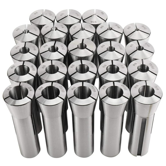 BTSHUB 23pc 1/16-3/4 inches Precision R8 Collets Set Mill Chuck Holder Hardened T.I.R. 0.0006" Lathe