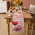 thumbnail image 2 of Pink Valentine's Day Table Runner 72 Inches Long Farmhouse Dress Scarves, Love Heart Gnomes Truck Roses Dining Tablerunner for Coffee Table/Kitchen Island/Party Décor, 13" x 72", 2 of 8