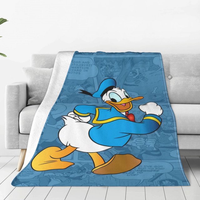 Manta del Pato Donald para hombre y mujer, supersuave y esponjosa, acogedora y cálida, ideal para sofá, cama, manta de viaje, regalo para todas las estaciones, 127 x 101 cm