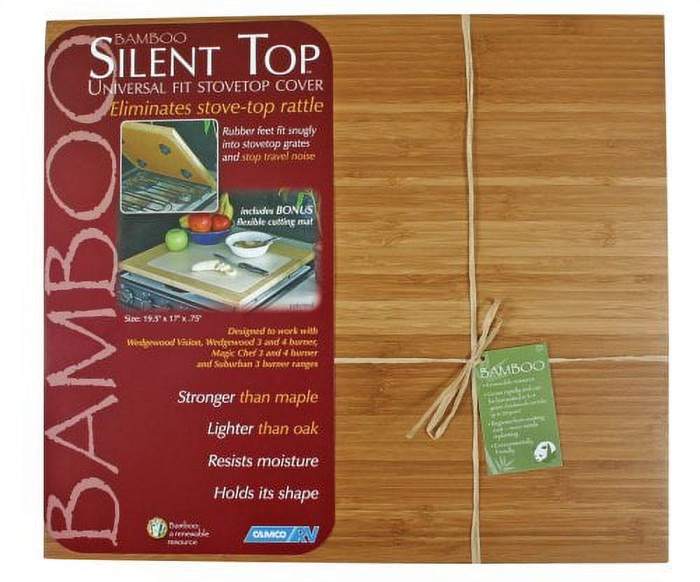 Camco 43571 RV Universal Silent Top Cover, Bamboo - Hides and Protects Burners