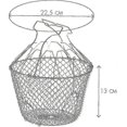 thumbnail image 2 of Folding salad basket with reinforcement - stainless steel - easy to store - gentle rotation - 22.5 cm hwy, 2 of 3