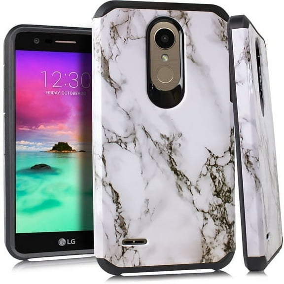 GSA Astronaut Marble Hybrid Case For LG K10 (2018) & K30 - White