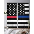 thumbnail image 3 of Sheer Curtains 96 Inches Long, Thin Red Blue White Line Light Filtering Window Curtains for Living Room/Bedroom, American Flag Star Rod Pocket Voile Sheer Curtain Drapes, 52"W x 96"L, 2 Panels, 3 of 8