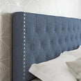 thumbnail image 4 of Skyline Decor Linen Panel Upholstered Platform Bed Frame, Blue, Queen, 4 of 5