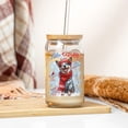 thumbnail image 3 of Hello Winter Australian Cattle Dog Smiling in Red Scarf Hat Welcome Christmas 16oz Glass Cup Mug Heeler Lover Gifts Glass Can with Bamboo Lid and Straw - 00017, 3 of 5