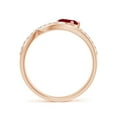 thumbnail image 2 of ANGARA Natural Criss Cross Pear Shaped Ruby Ring with Diamond Accents in 14K Rose Gold for Women (Size-6x4mm) | July Birthstone Jewelry for Her | Natural Ruby Rings, 2 of 9