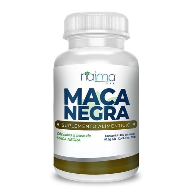 Suplemento Alimenticio Maca Negra 100 Capsulas De 500 Mg Naima Lab Maca Negra