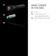 Ledlenser P7R 2000 Lumens Rechargeable LED Flashlight, IP68 Waterproof, USB-C