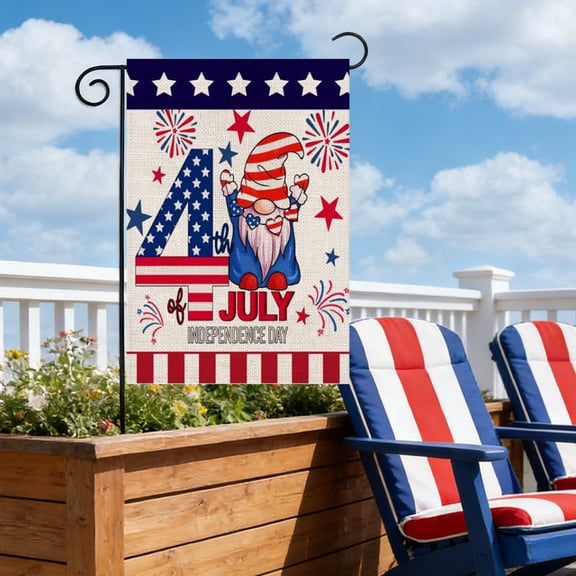 QuanTara Double Sided Patriotic Garden Flag, 11.8x17.7in Americans Flag Outdoor Yard Porch Decoration for 4th of July, Memorial Day, Home Decor