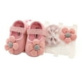thumbnail image 2 of Kmbangi Baby Soft Sole Floral Mary Jane Flats and Hairbands 3 Piece Set, 2 of 6