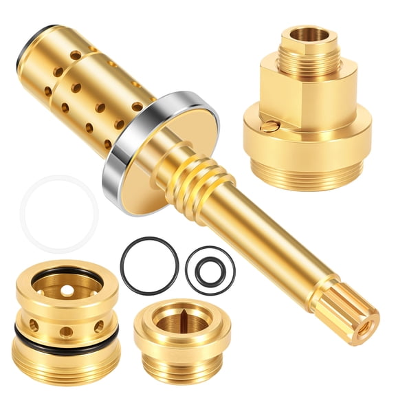 Shower Valve Rebuild Kit Compatible with Symmons Temptrol, Includes TA-10 Flow Control Spindle, TA-4 Hot and Cold Seat, and T-12A Cap Assembly, Premium Brass Replacement Parts for Shower Repair with