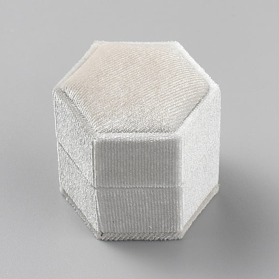 2Pcs Velvet Ring Boxes Beige 4.85x4.3x4.9cm Jewelry Packaging Case for Rings Earrings Display Storage Gift DIY