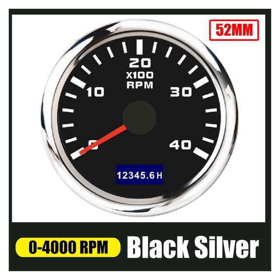 6000 RPM Tachometer 52mm Pointer 4000 RPM Tacho Meter Gauge With Red Backlight For Car Boat Marine Yacht RV 9-30V ,Wide Application