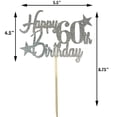 thumbnail image 6 of Glittered Elegance Happy Birthday Glittered Cake Topper - Party Supplies Decorations Decor (60th Birthday, Silver), 6 of 7