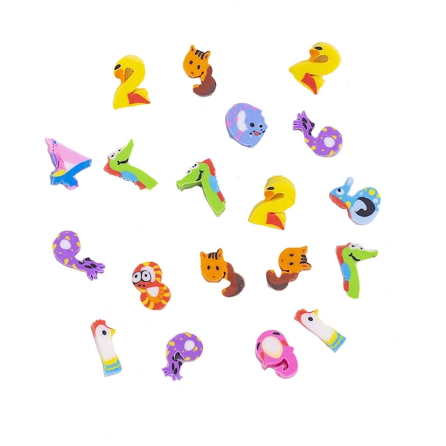 mmirethe 200 Pieces Eraser Students School Irregular Party Decoration Erase Tool Stationery Bag Filler Shaped Prop Pattern Random Type 3