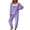 Purple 1, variant on HAiming Fleece Pajama Sets for Women 2 Piece Long Sleeve Trendy Shirts Comfy Pants Lounge Sets Loose Casual Sleepwear