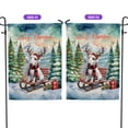 thumbnail image 2 of Merry Christmas Santa Reindeer Antlers Bull Terrier Sleigh Xmas Winter Holiday Garden Flag 12x18in Double Sided Bully Dog Lovers Gifts Idea Outdoor Decor - 00023, 2 of 5