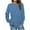 Blue, variant on Patlollav Womens Fashion Winter Solid Round-Neck Pullover Long Sleeve Tops